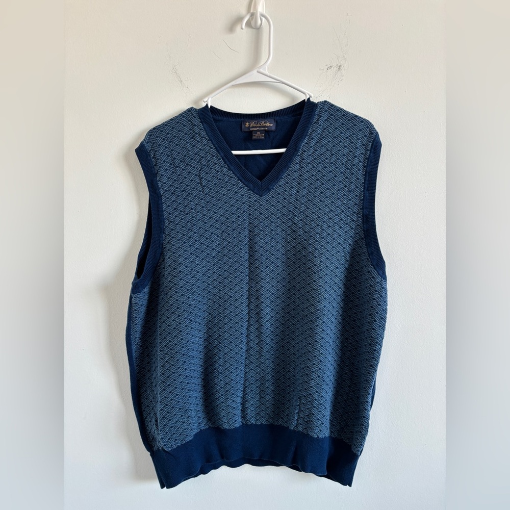 Brooks Brother Sweater Vest Supima Cotron Sz XL Preppy Classic Academic Golf